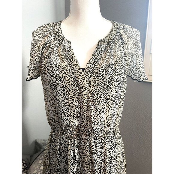 ANTHROPOLOGIE Velvet by Graham & Spencer Belen Mini Leopard Print Dress, S - Picture 4 of 7